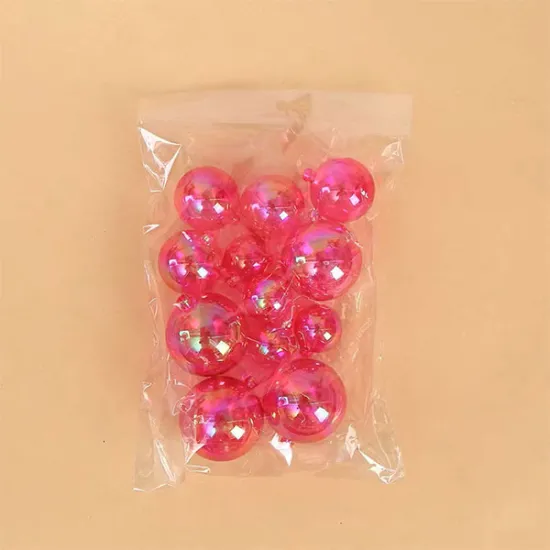 Set 12 bile decorative roz pentru tort – mini cake topper | Accesorii elegante pentru nuntă, botez, aniversare