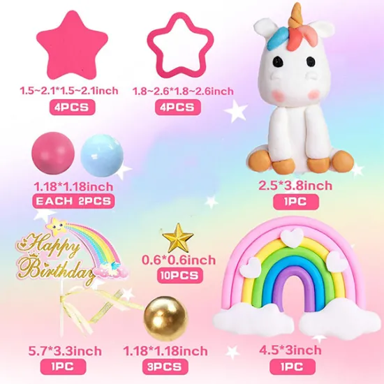 Set decoratiuni tort Unicorn