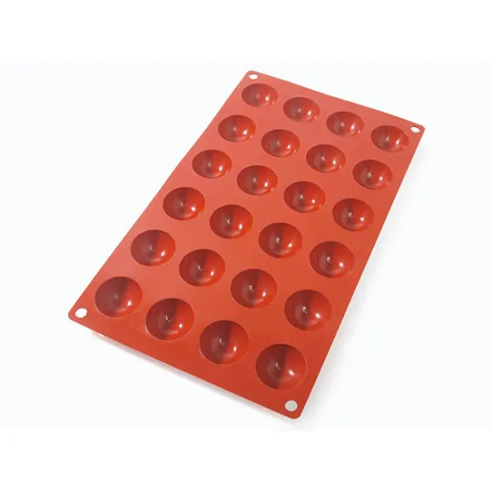 Mulaj din silicon pentru bomboane, praline din ciocolata, 24 semisfere