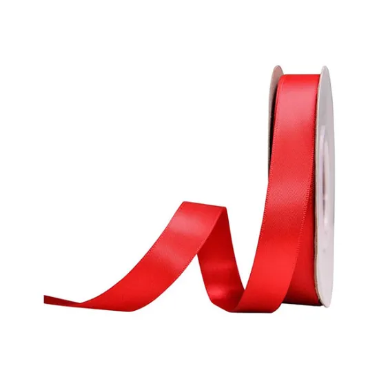 Panglică satin rosie 22m x 1cm – rolă decorativă