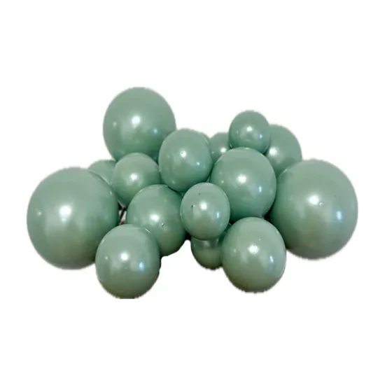 Set 20 sfere plastic pentru decor tort, Verde / Vernil