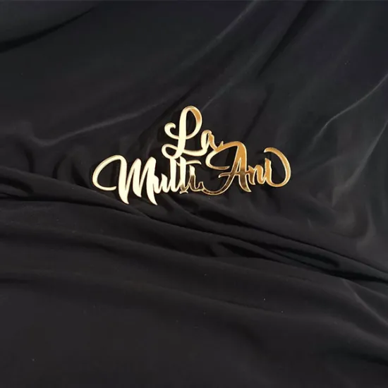 Toper tort "La multi ani", auriu -plexic