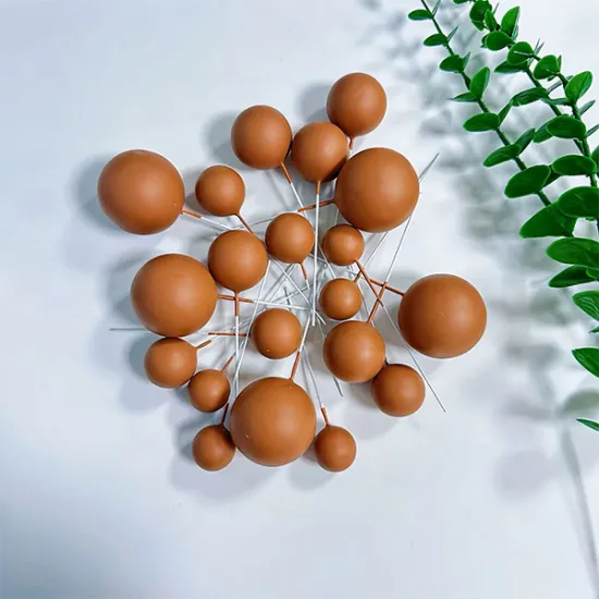 Set 20 sfere pentru decor tort, Maro mat