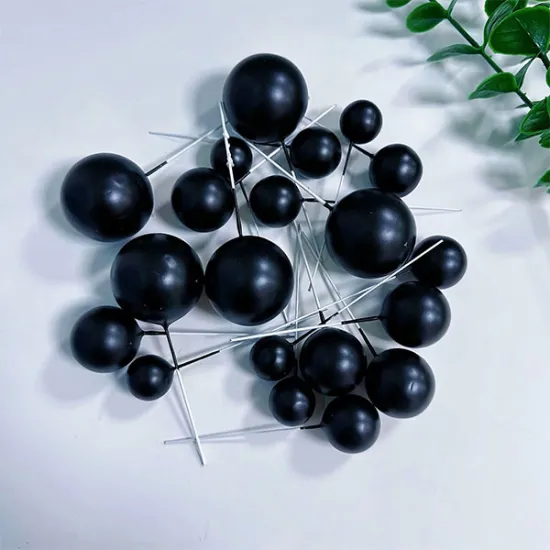 Set 20 sfere pentru decor tort, Negru mat