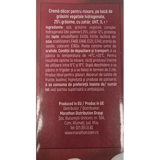 Crema decor vegetala 1L My Chef