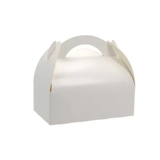 Set 10 cutii albe pentru prajituri din carton cu maner – 170x100xH110 mm