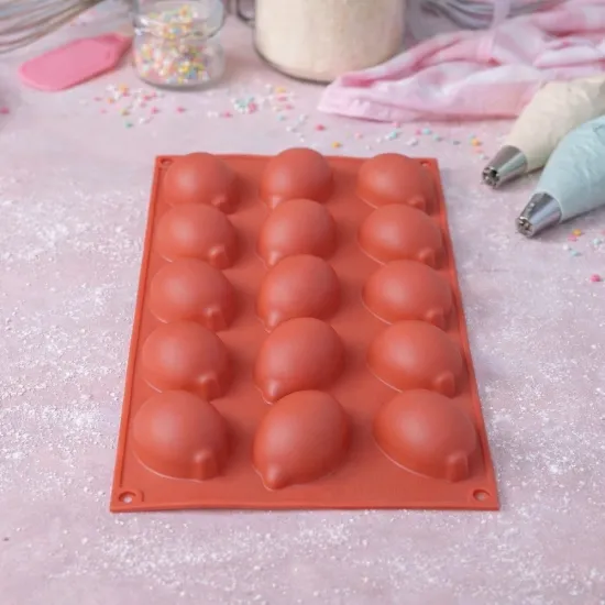 Mulaj silicon alimentar lămâi – 15 cavități, 29,5×17 cm, pentru mousse și deserturi moderne