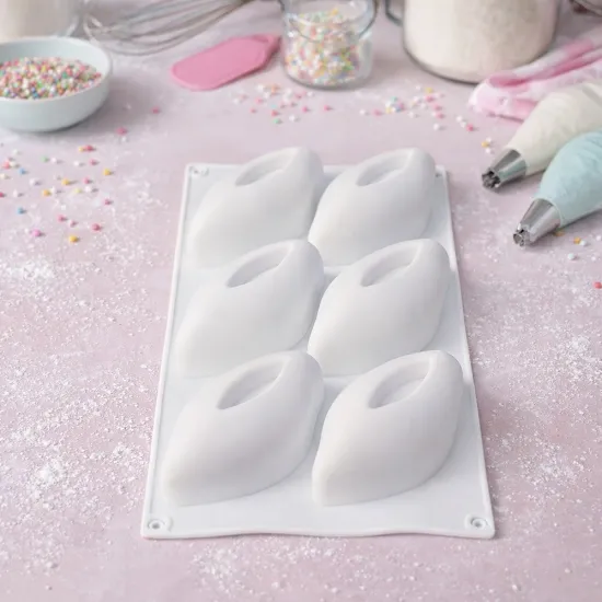 Mulaj silicon alimentar 29×17 cm – 6 cavități adânci 4 cm pentru mousse și prăjituri moderne