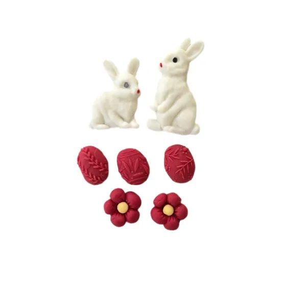 Decoratiuni din zahar – Iepurasi albi de Paste