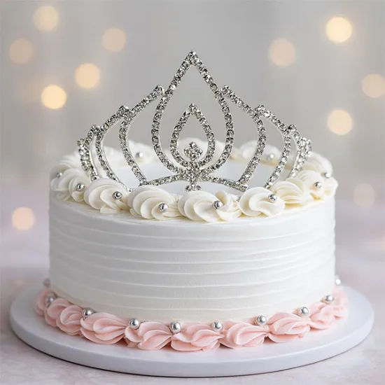 Tiara / Coronita argintie din metal