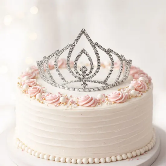 Tiara / Coronita argintie din metal