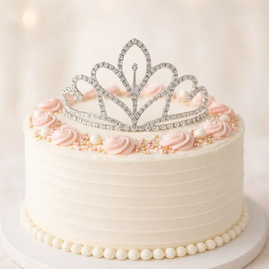 Tiara / Coronita argintie din metal