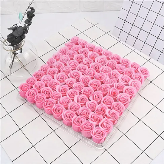 Set 50 de trandafiri Roz, din sapun