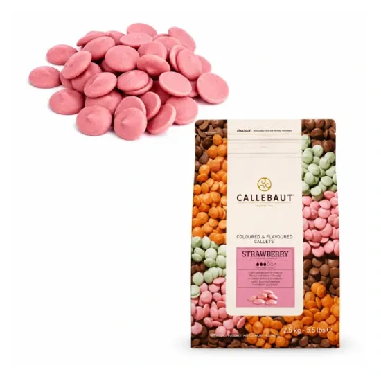 Ciocolată roz cu gust de căpșuni Callebaut 2.5kg – Ciocolată Belgiană Premium pentru deserturi