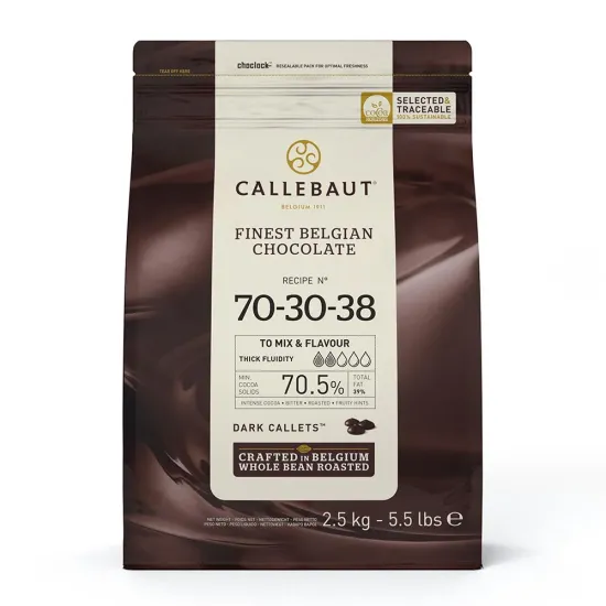Ciocolată neagră Callebaut 70.5% cacao 2.5kg | Ciocolată Belgiană Premium