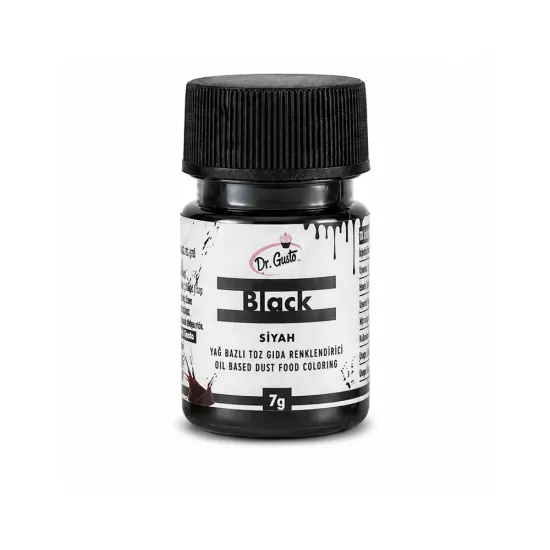 Colorant alimentar negru Dr. Gusto 7g – liposolubil pe bază de ulei pentru ciocolată și creme