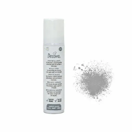 Colorant alimentar metalizat Spray 75 ml - Argintiu, Decora