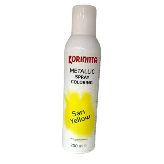 Colorant alimentar metalizat Spray 250 ML - galben Korinitta