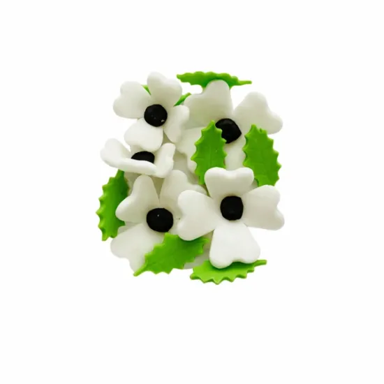 Decoratiuni din pasta de zahar, 5 Flori de mac albe