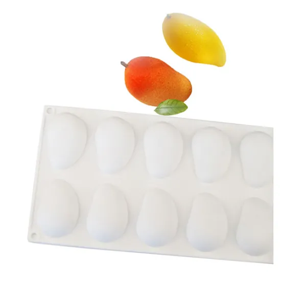 Mulaj silicon mango 3D – 10 cavități pentru mousse, înghețată și panna cotta