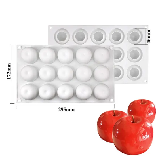 Mulaj silicon mere 3D – 15 cavități pentru mousse, ciocolată și deserturi moderne