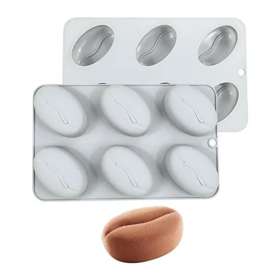 Formă silicon boabe cafea 6 cavități | Matriță mousse 20.8 cm