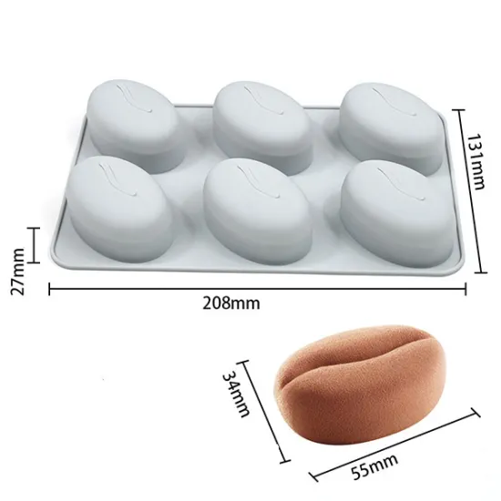 Formă silicon boabe cafea 6 cavități | Matriță mousse 20.8 cm