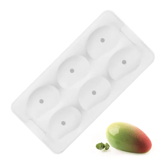 Mulaj silicon mango 3D – 6 cavități pentru mousse și deserturi moderne