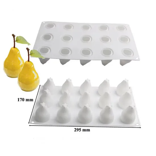 Mulaj silicon mini pere 3D 15 cavități – formă mousse profesională