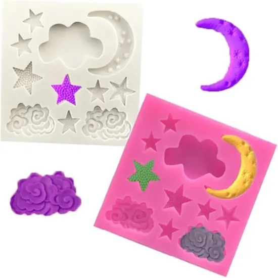 Mulaj din silicon, stele, luna, nori