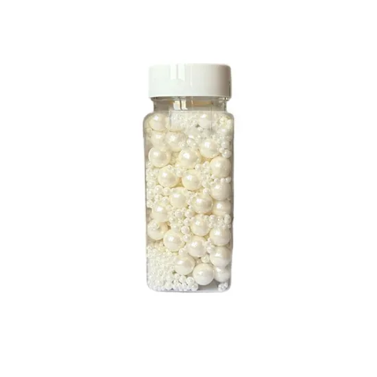 Sprinkles / Drajeuri de zahar albe pentru decor, 100g DGN