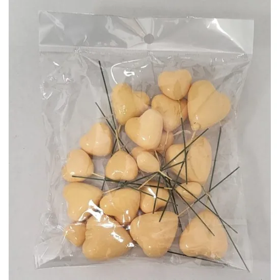 Set 20 Inimi pentru decor tort, Crem