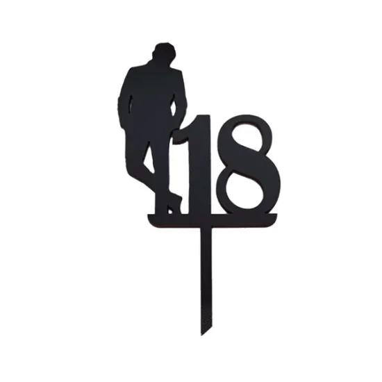 Toper tort "Silueta pentru Majorat", baiat 18 ani