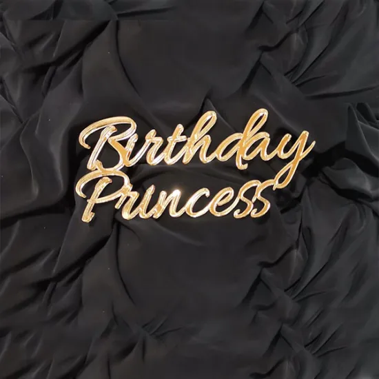 Toper tort "Birthday Princess", auriu - plexic