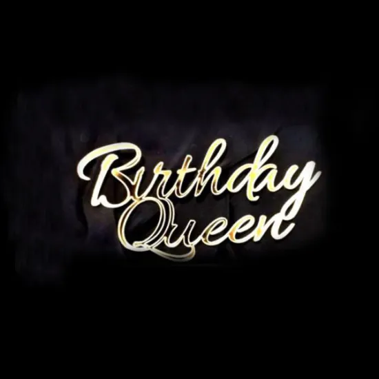 Toper tort "Birthday Queen", auriu - plexic