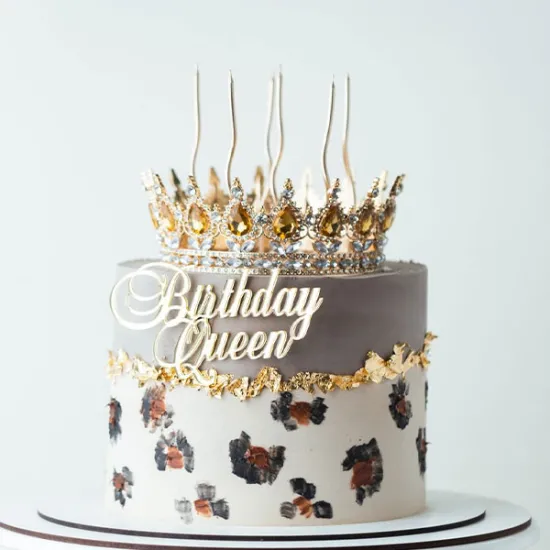 Toper tort "Birthday Queen", auriu - plexic