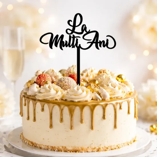 Toper tort "La multi ani", negru