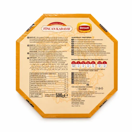 Fidea CATAIF (Kadaif / Kataif) prajit uscat NEVZAT – 500g pentru Ciocolata Dubai