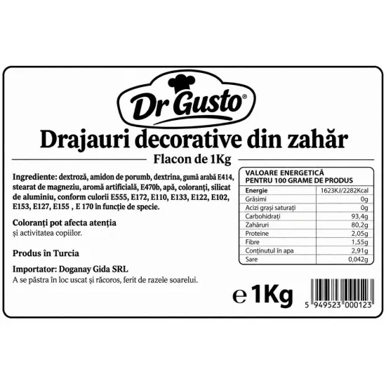 Perle aurii decorative din zahar 2 mm, Dr Gusto 1 kg