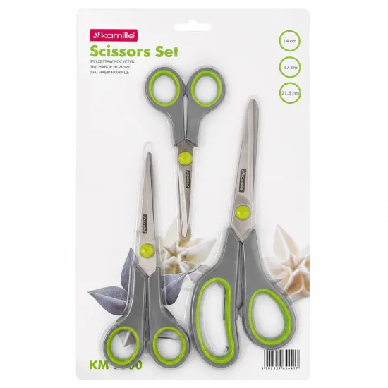 Set 3 foarfece – oțel inoxidabil, 14 cm / 17 cm / 21.5 cm