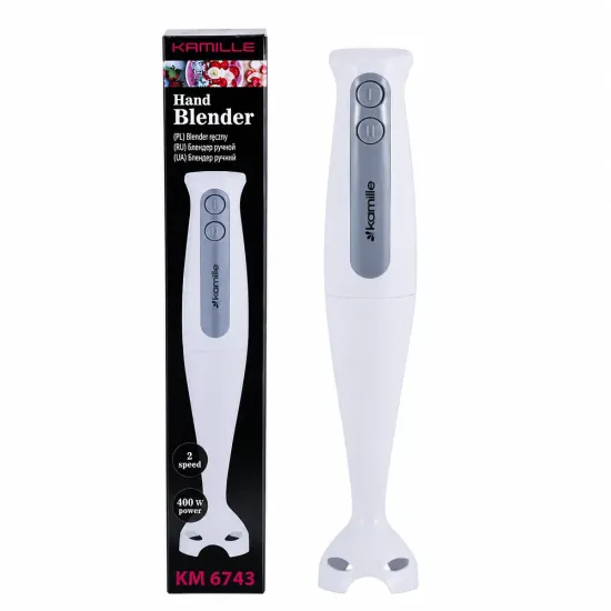 Blender de mână, 400 W, 2 viteze, inox și plastic