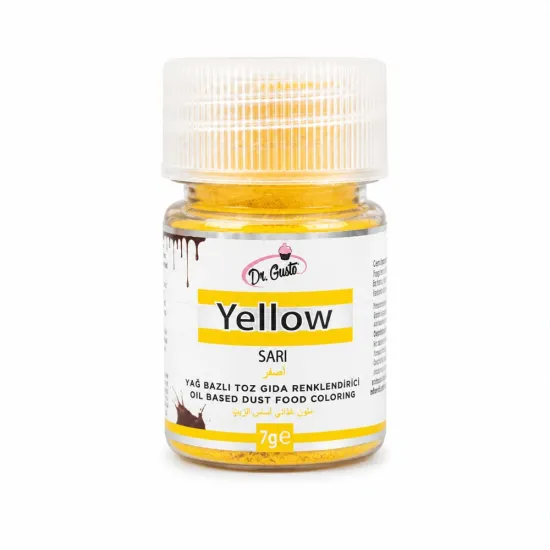 Colorant alimentar galben Dr. Gusto 7g – liposolubil pe bază de ulei pentru ciocolată și creme