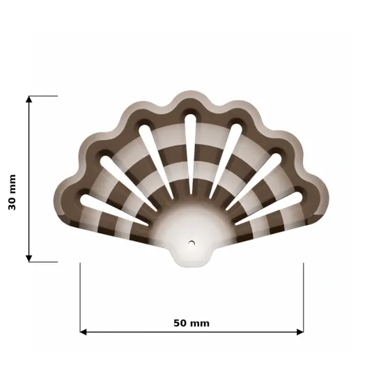 Decor din ciocolată Evantai 50 mm pentru torturi și deserturi | Korinitta