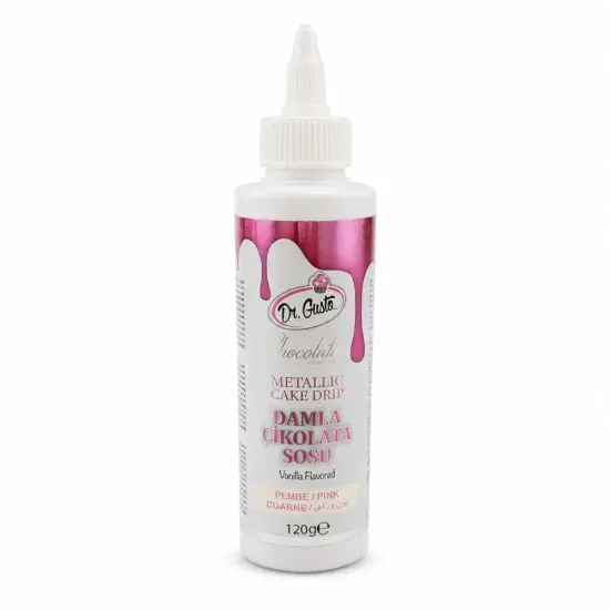 Glazura de ciocolata metalizata - Cake drip roz - 120g Dr Gusto