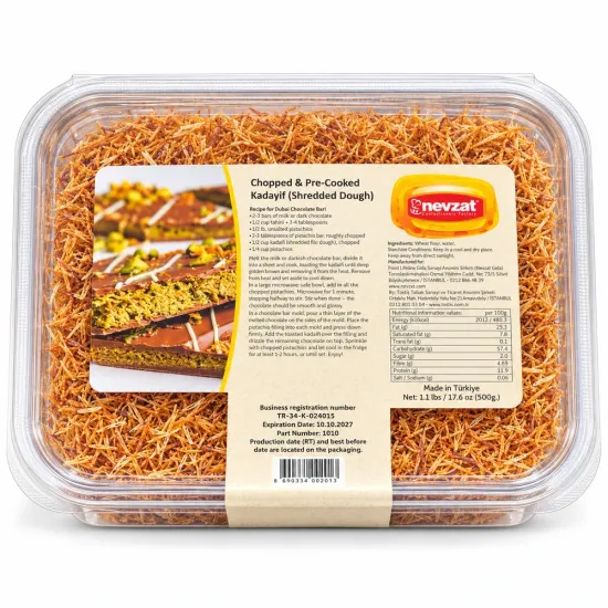 Fidea CATAIF (Kadaif / Kataif) prajit uscat NEVZAT – 500g pentru Ciocolata Dubai