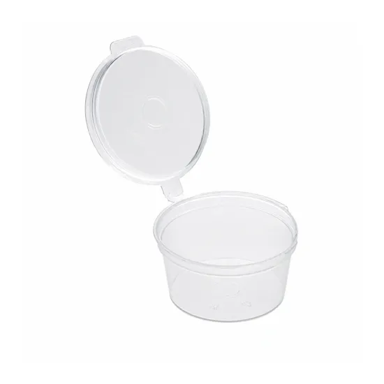 Set 50 bucăți - sosieră 30 ml cu capac PP transparentă fără BPA, reciclabilă