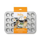 mini tava pentru briose 24 cavitati ø 4.3 x h 2 cm, otel antiaderent