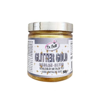 Colorant auriu alimentar pudra metalizat GLITTER GOLD 50g, Dr Gusto