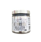 colorant argintiu alimentar pudra metalizat glitter silver 50g, dr gusto