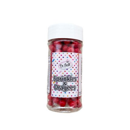 Perle din zahar rosii 8mm, 90g Dr Gusto
